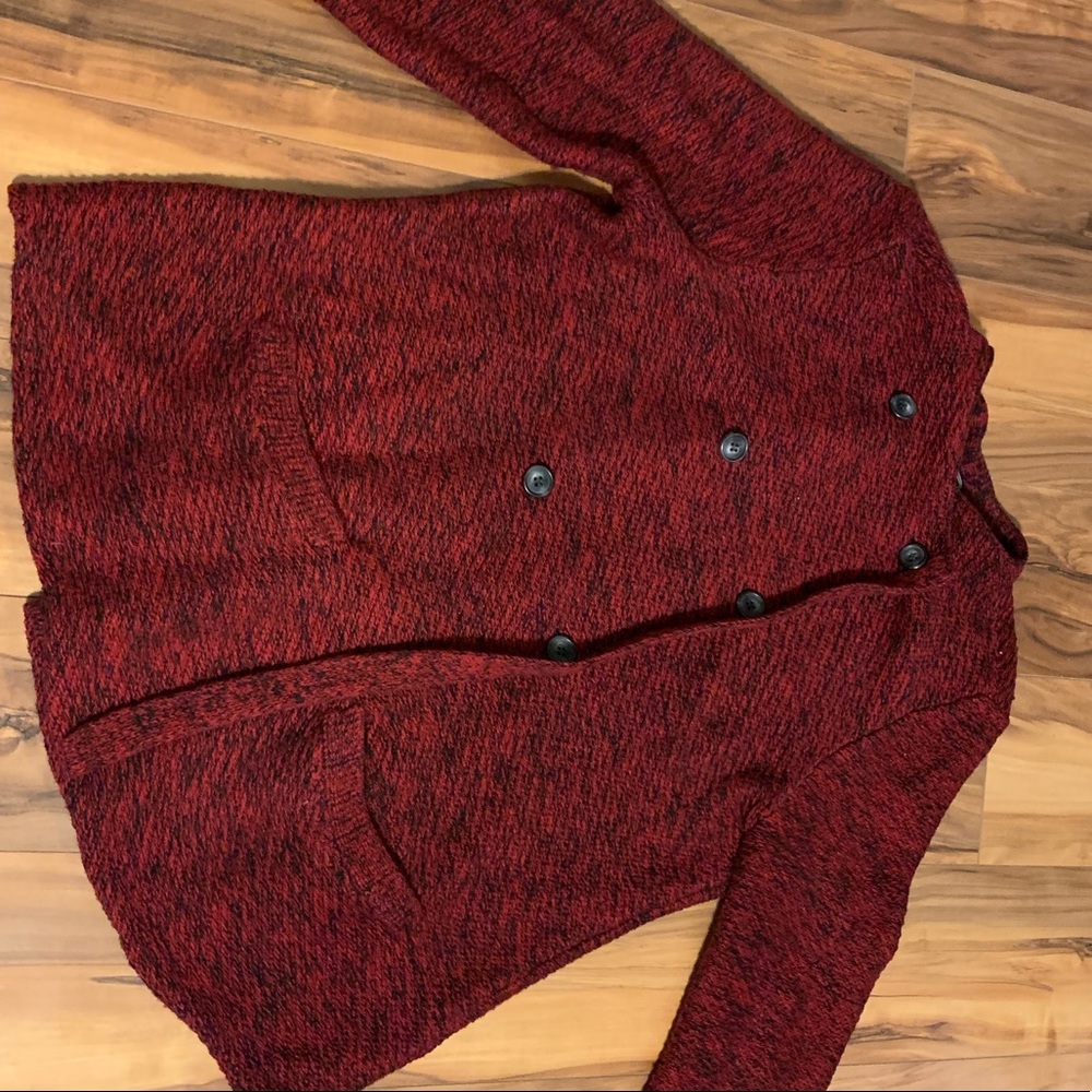 Lucky Red/Black Woven Sweater Jacket XL
